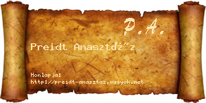 Preidt Anasztáz névjegykártya